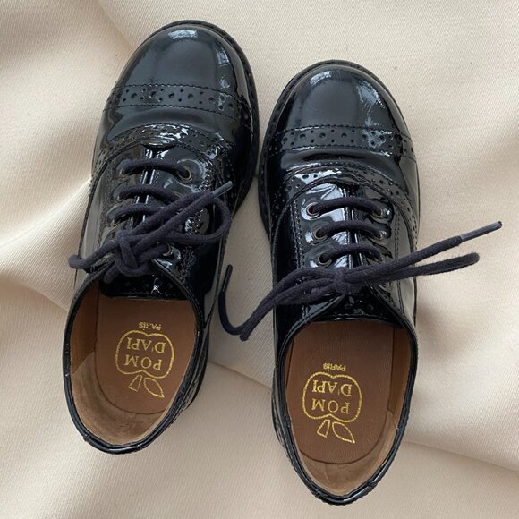 Pom D'Api Black Patent Leather Oxfords, size 26 (about a kids size 9.5) - Picture 4 of 8